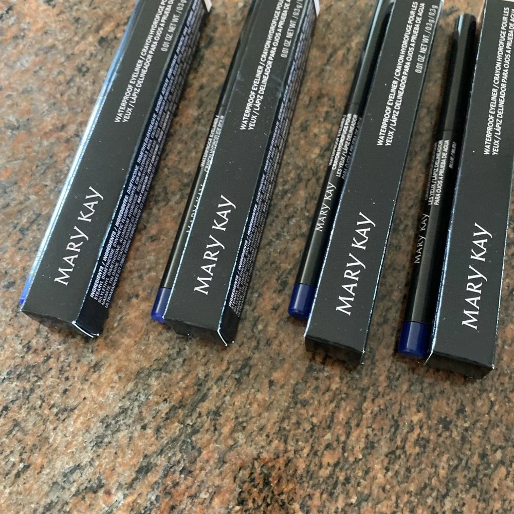 Lot Of 4 Mary Kay Waterproof Eyeliners Blue # 205911 Crayon New In Box